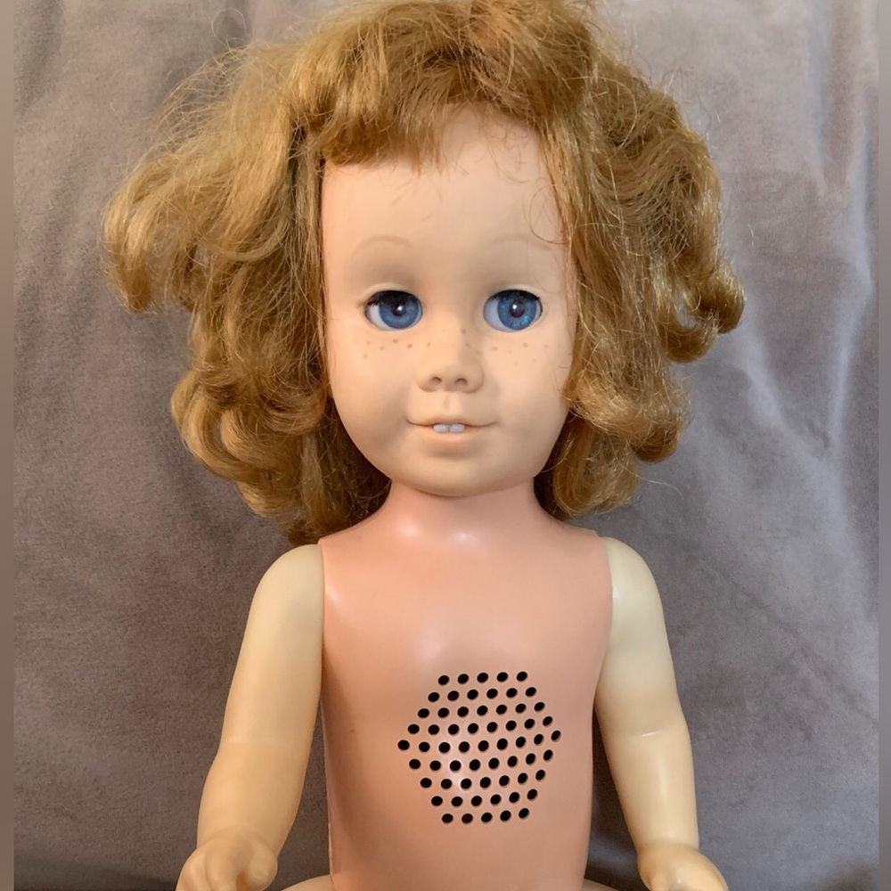 Chatty Cathy 60’s NOT Working Blonde Freckles Blue Eyes BROKEN For Parts Calif